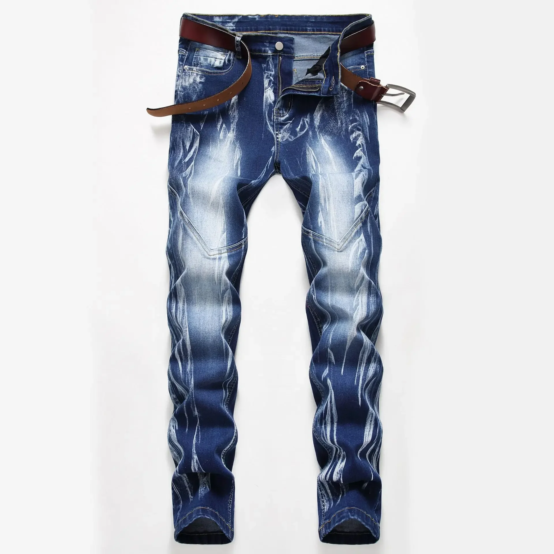 Fashion Print Men's Elasticity - Streetwear Brand Denim recension och pris
