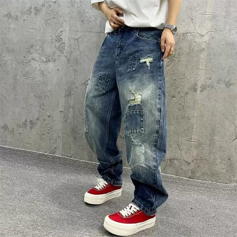 Brand Splicing Jeans Autumn Fa - Streetwear Brand Denim recension och pris