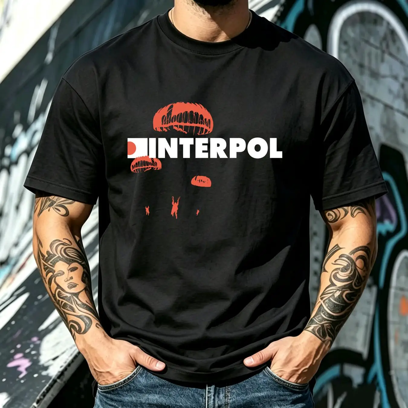 washed T Shirt Interpol band r - Streetwear Brand Vintage recension och pris