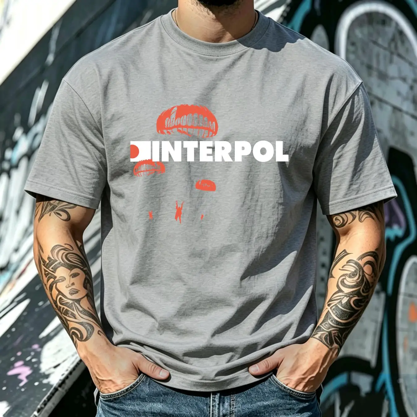 washed T Shirt Interpol band r - Streetwear Brand Vintage recension och pris