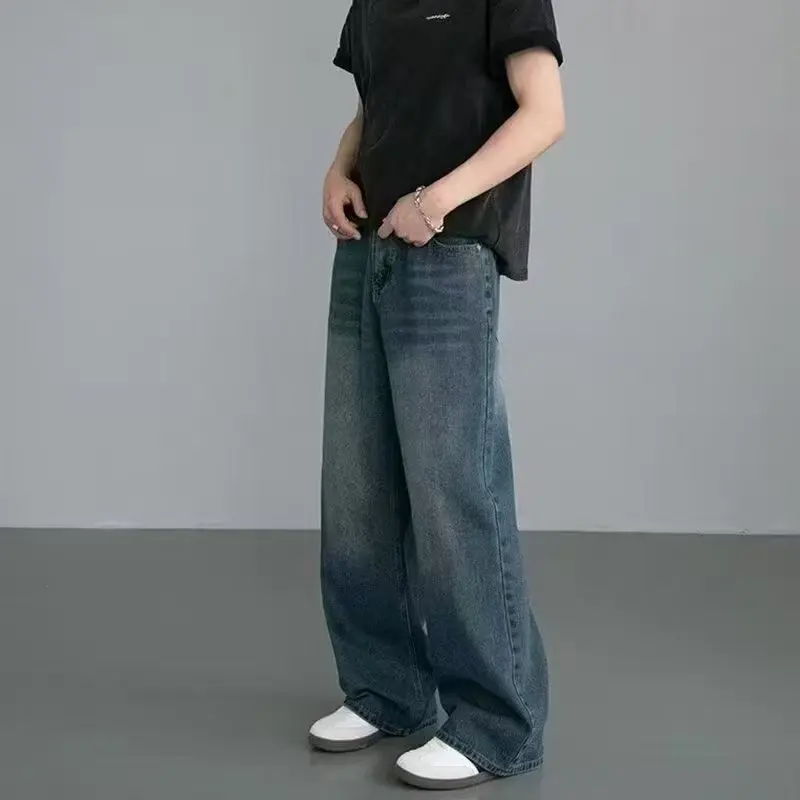 Korean Fashion Men Wide Leg Je - Streetwear Brand Denim recension och pris