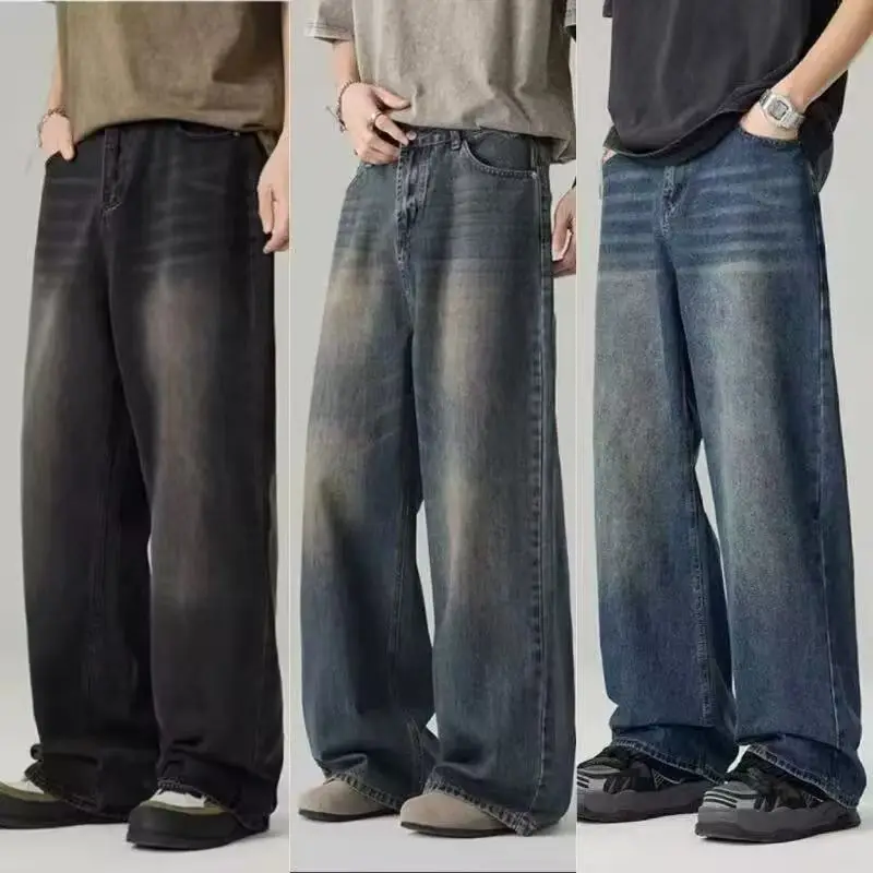Korean Fashion Men Wide Leg Je - Streetwear Brand Denim recension och pris